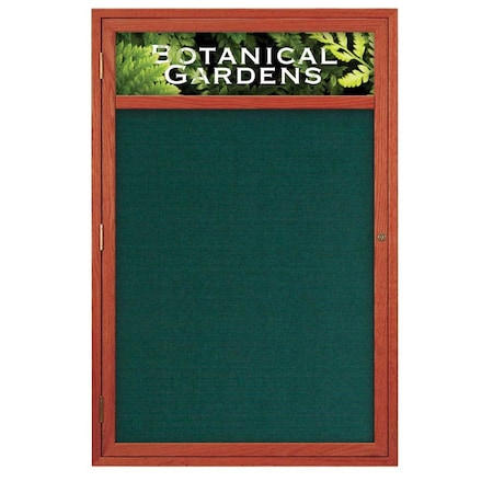 United Visual Products Sliding Glass Door Radius Letterboard, 96"x48", Satin/Green UV9024ACS-SATIN-GREEN